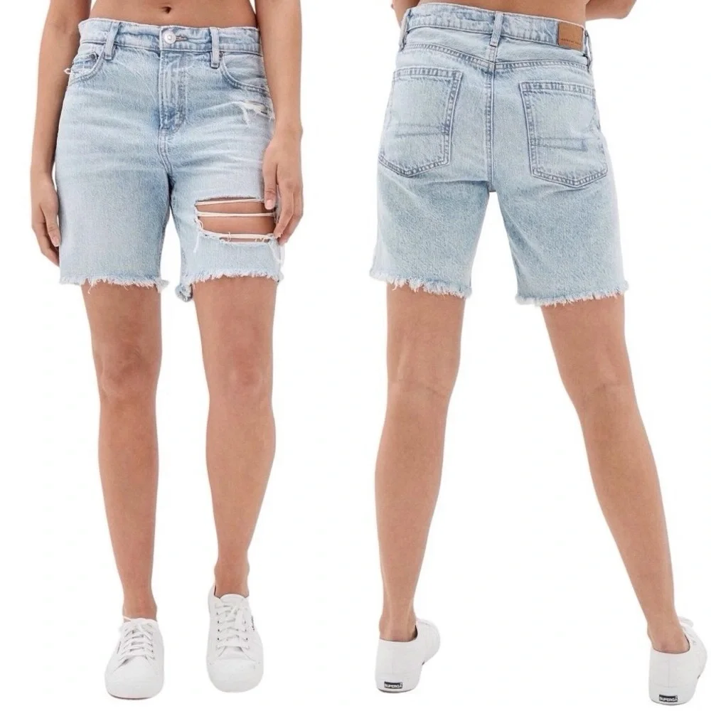 American Eagle 4 Skater Short Women’s Denim Jeans Baggy Shorts Distressed
